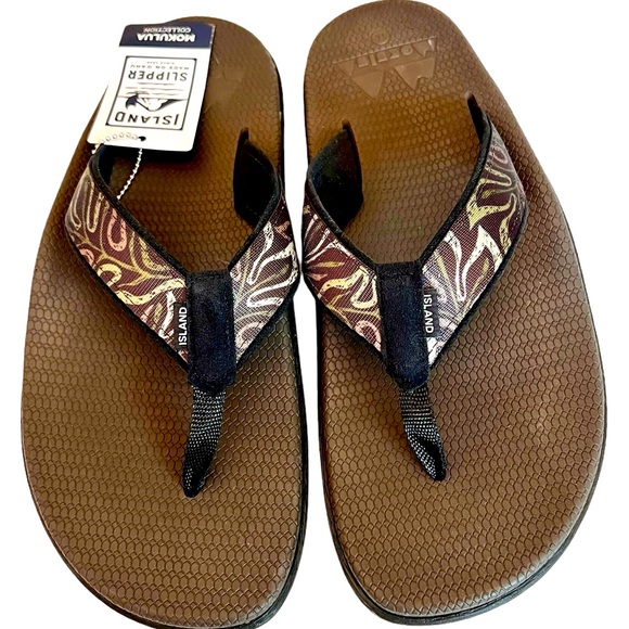 NWT Mens Hawaiian Flip Flop Sandals Mokulua by Island Slipper From Hawaii Sz 14 - Picture 8 of 8